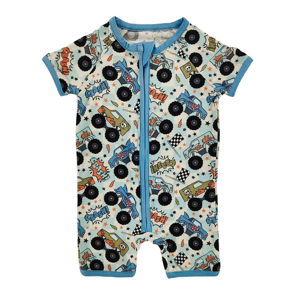 Bamboo Short Sleeve Romper with Buttons (Skydive) main image 1