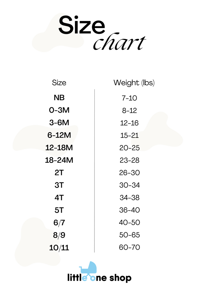 Size Chart Little One Shop Co.