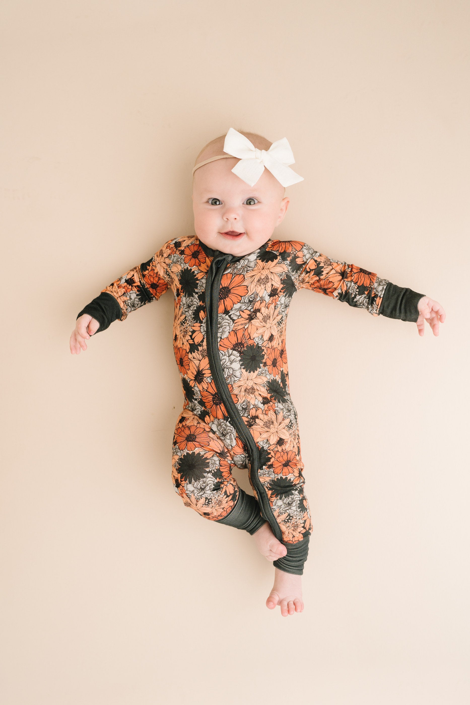 Rust Floral Bamboo Sleeper Little One Shop Co