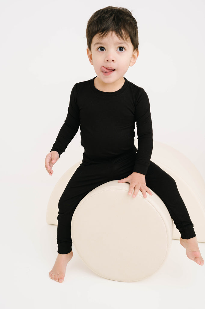 Boy's Print Bamboo Long Sleeve Graphic Tee Pajama Set - Summer Sky Mixtape main image 0