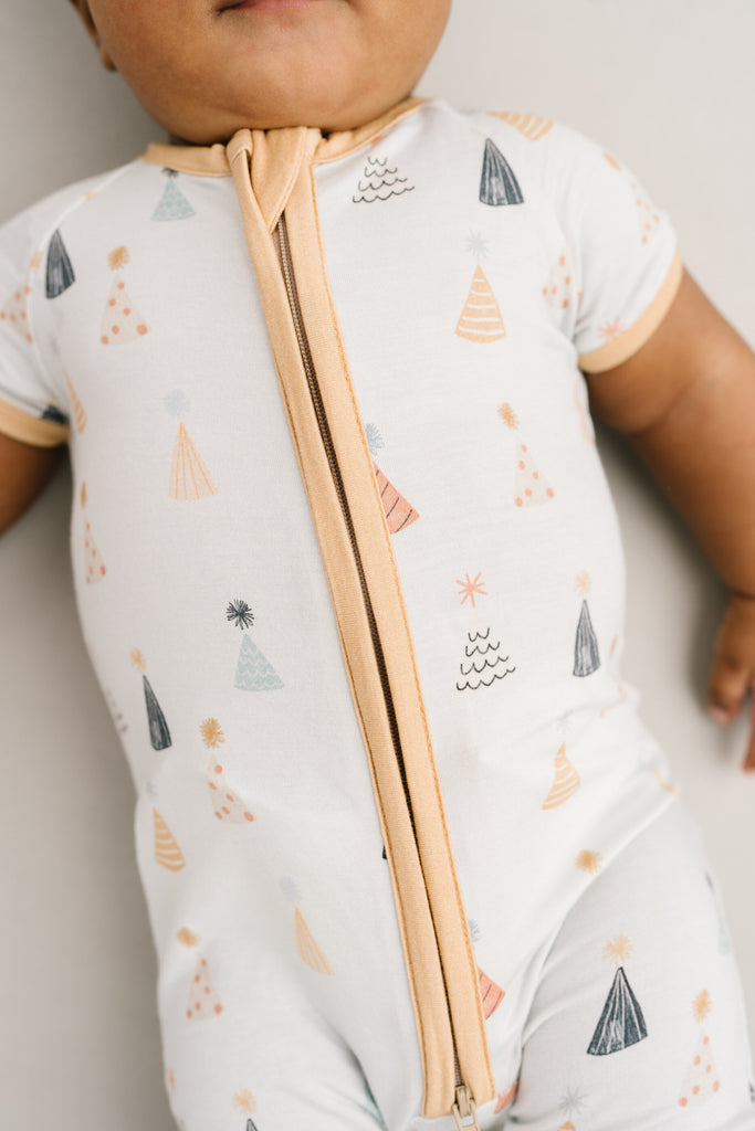 Bamboo Short Sleeve Romper with Buttons (Skydive) main image 0